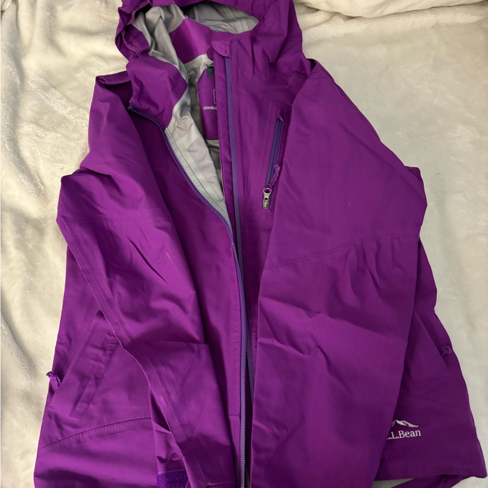 LL BEAN Girls rain jacket purple